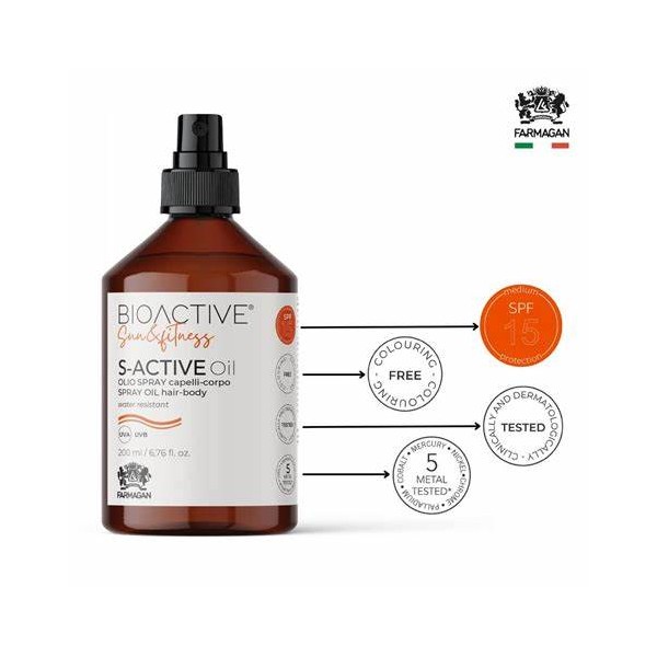 Bioactive Sun & Fitness S-active Oil Spray Oil Spf 15 200 ML